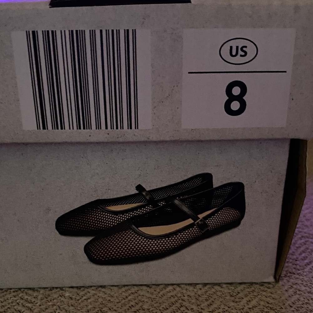 SERRA Black Mesh Mary Jane Flats with Buckle Strap - Picture 5 of 5